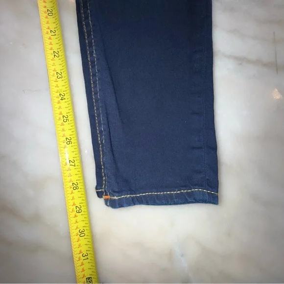 True Religion Curvy Skinny Jeans Womens Size 31 Blue Dark Wash Stretch Denim - Picture 9 of 12